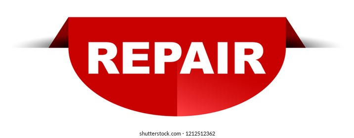 red vector round banner repair