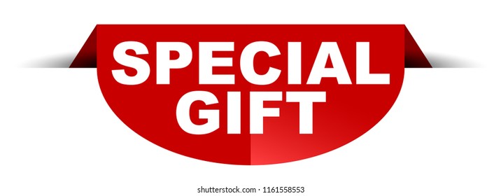 red vector round banner special gift