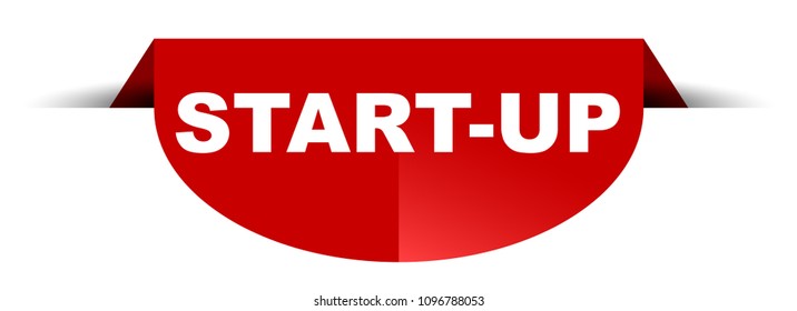 red vector round banner startup