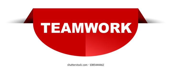 red vector round banner teamwork