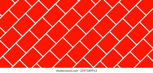 Red vector seamless pattern with diagonal geometric shapes