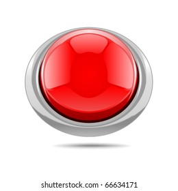 Blank Red Button Silver Metallic Border Stock Vector (royalty Free 