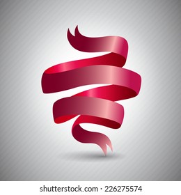 Red vector shiny ribbon