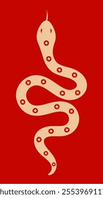 Red vector snake year illustration