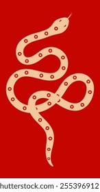 Red vector snake year illustration