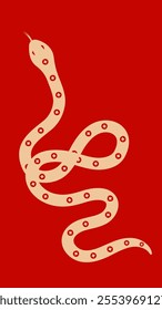 Red vector snake year illustration