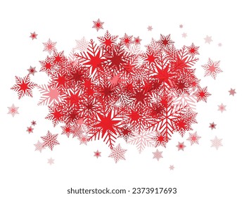 Red vector snowflake background with copy space