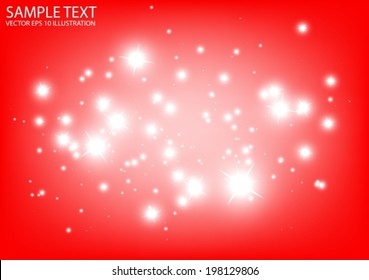 Red vector sparkling background illustration - Vector abstract red space sparkle  template background