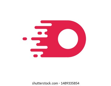 red vector speed design element shape  circle on white background