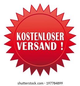 Red vector stamp. Free shipping. German language.