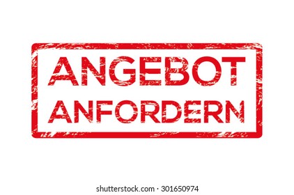 red vector stamp - searching for an offer - getting an offer