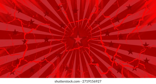 Vetor vermelho estrela explosão fundo vívido ilustração - Vetor vermelho   estrela explosão fundo brilhante modelo. moderno