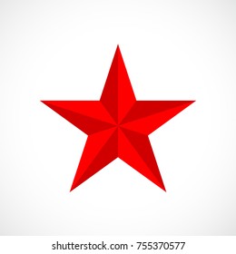 Red vector star illustration isolated on white background