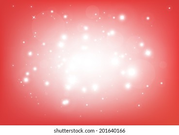 Red vector stars space background  illustration - Vector abstract red shiny template background