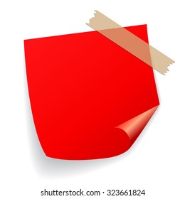 Red vector sticker isolated on white background