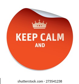Red vector sticker KEEP CALM and