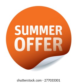Red vector sticker SUMMER OFFER