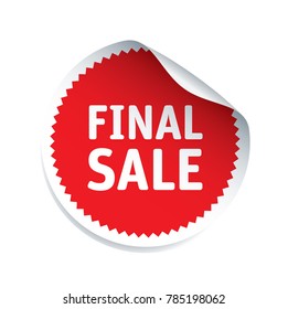 Red vector sticker and text Final Sale