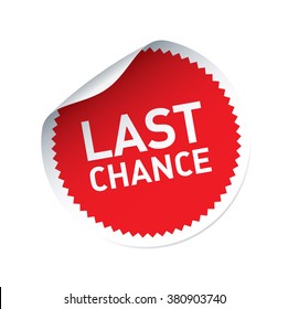 Red vector sticker and text LAST CHANCE