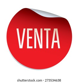 Red vector sticker VENTA - Spanish text