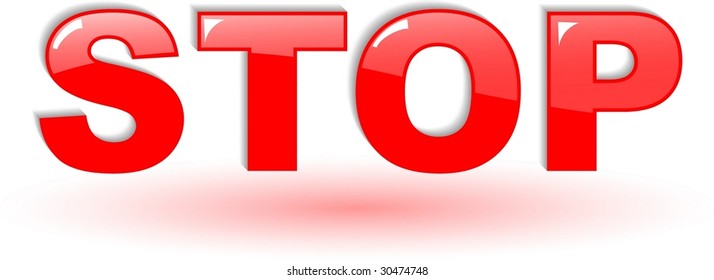 the red vector stop symbol on white