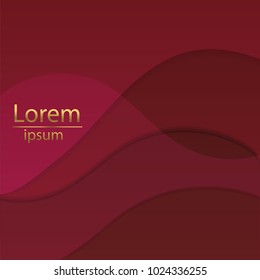 Red vector Template Abstract background with curves lines and shadow. For flyer, brochure, booklet and websites design.