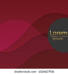 Red vector Template Abstract background with curves lines and shadow. For flyer, brochure, booklet and websites design.
