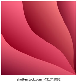 Red vector Template Abstract background with curves lines and shadow.