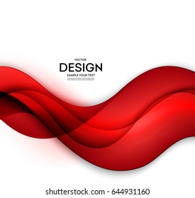 Red vector Template Abstract background with curves lines and shadow. For flyer, brochure, booklet and websites design