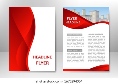 Red Vektorillustration Template Design für Geschäftsbroschüre, Flyer, Poster, Broschüre, Präsentation, Geschäftsbericht, Zeitschriftenabdeckung, Teamschulung. A4