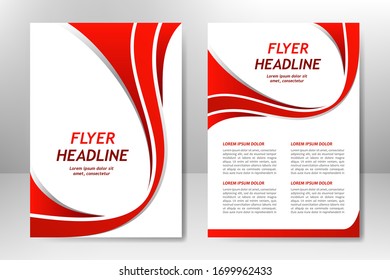 Red vector template design for business brochure, flyer, poster, booklet, presentation, annual report, magazine cover, team educational training. A4