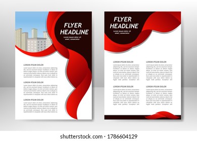 Diseño de plantilla de vector rojo para folletos de negocios, volante, afiche, folleto, presentación, informe anual, portada de revista, formación de equipo. A4