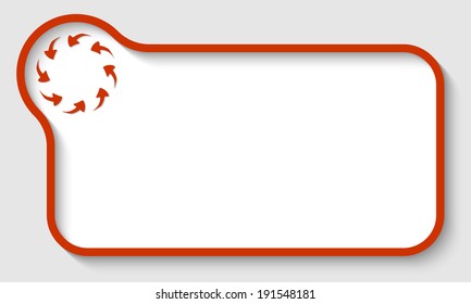 red vector text frame with arrows