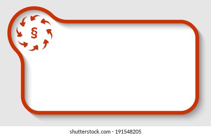 red vector text frame with arrows and paragraph