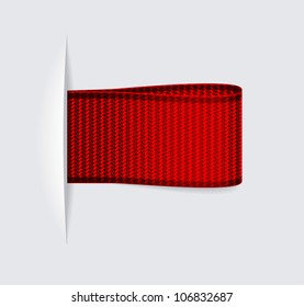 Red vector textile blank ribbon label