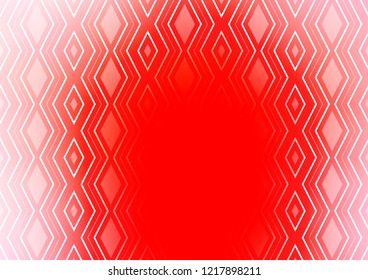 Red vector texture with lines, rhombuses. Colorful lines, squares on abstract background with gradient. Smart design for your business advert.