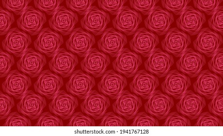 Red vector texture that contains stylistic roses
made of  square-shaped contours.