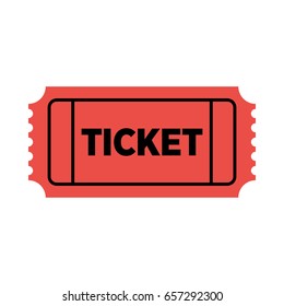 Red Vector Ticket Icon.