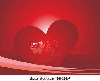 red vector wallpaper of glowing heart