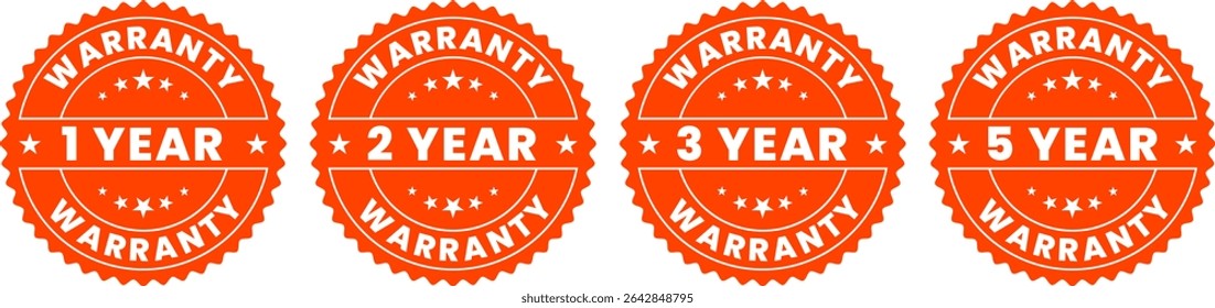 Red Vector Warranty Labels for Sale Stickers and E-commerce Product Pages