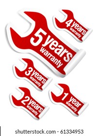 red vector warranty stickers set