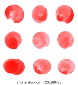 Red vector watercolor frames. Essential elements for any grunge design. Can be easily recolored.