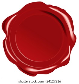 Vedação de cera de vetor vermelho sobre fundo branco