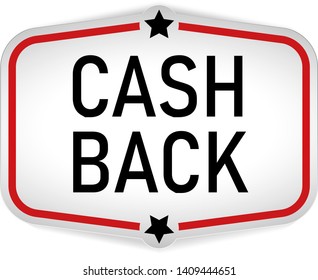 red vector web banner tag cash back on white background