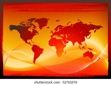 Red vector world map