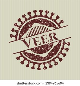 Red Veer with rubber seal texture