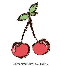 red vegetable cherrys icon, vector illustraction design image