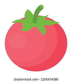 
Red vegetable with leaves, tomato 
