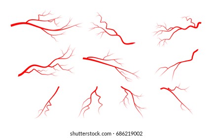 red vein set vector symbol icon design. Beautiful illustration isolated on white background