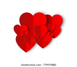 Red Velentines Paper hearts